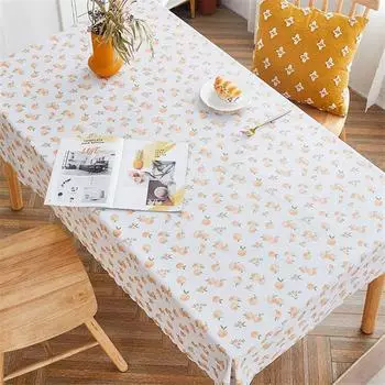 Водонепроницаемая маслостойкая немоющаяся антигладкая прямоугольная скатерть из ПВХ в стиле кантри, коврик для стола, домашний кухонный коврик 60*90cm