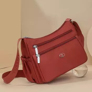 Водонепроницаемая многослойная сумка для матери среднего возраста, женская однотонная сумка на плечо, большая вместительная дорожная сумка-мессенджер чёрный