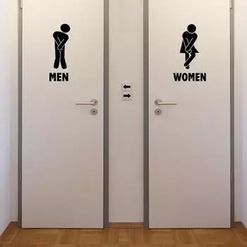 Водонепроницаемая мультяшная наклейка на дверь туалета Lukang для детских садов 30*20, CH23030 Public toilet sign