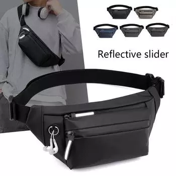 Водонепроницаемая мужская поясная сумка, нагрудная сумка для занятий спортом на открытом воздухе, поясная сумка чёрный
