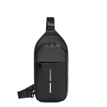 Водонепроницаемая нагрудная сумка, мужская сумка через плечо, спортивная многофункциональная износостойкая наплечная сумка чёрный