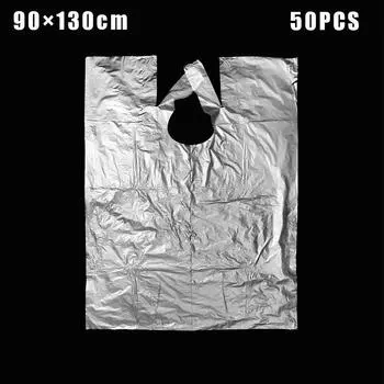 Водонепроницаемая накидка для парикмахерской, шаль, инструменты для химической завивки, одноразовая накидка для стрижки волос 50PCS 90x130cm