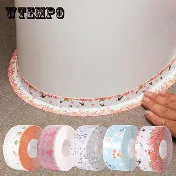 Водонепроницаемая наклейка для кухонной раковины, водонепроницаемая лента против плесени, аксессуары для ванной комнаты, столешница, зазор для унитаза, самоклеящиеся наклейки на шов 1.5M