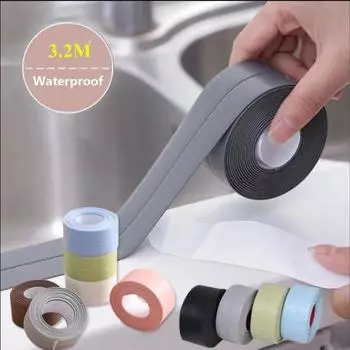 Водонепроницаемая наклейка на стену из ПВХ, самоклеящаяся лента для раковины, плиты, трещин, полоска для кухни, ванной комнаты, ванной, угловая герметизирующая лента, водонепроницаемая 3.2m*2.2cm белый