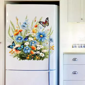 Водонепроницаемая наклейка на унитаз «Бабочка-цветок», украшение сиденья унитаза в ванной, декоративная наклейка, самоклеящиеся наклейки