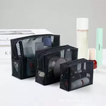 Водонепроницаемая нейлоновая сетчатая косметичка для путешествий - Большая вместимость Small чёрный