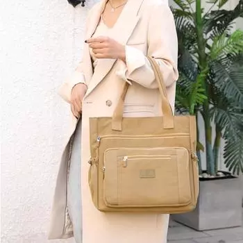 Водонепроницаемая нейлоновая сумка через плечо, женская большая вместительная сумка-тоут, модная сумка с ручкой, сумка-шопер, дорожная сумка 36*36*15cm розовый