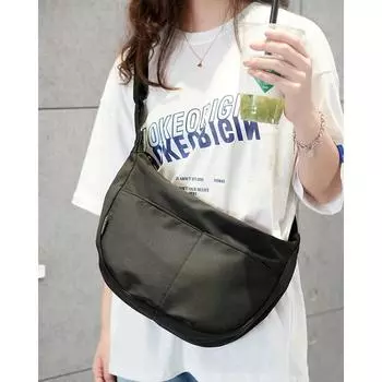 Водонепроницаемая нейлоновая сумка-слинг через плечо для женщин, сумки-полумесяцы на каждый день чёрный