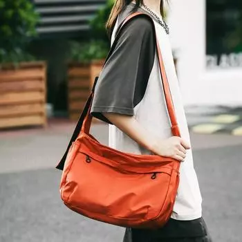 Водонепроницаемая нейлоновая сумка, женская сумка для пельменей большой вместимости, мужская сумка через плечо, легкая спортивная сумка через плечо оранжевый