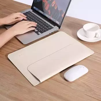 Водонепроницаемая немагнитная кожаная сумка для ноутбука iPad и планшетов Huawei/Xiaomi 11 inches чёрный