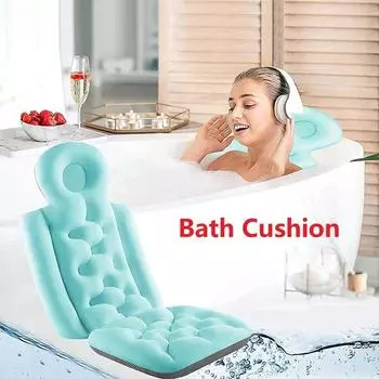Водонепроницаемая нескользящая подушка для купания в ванной комнате, подушка для ванны для всего тела, подушка для ванны M синий