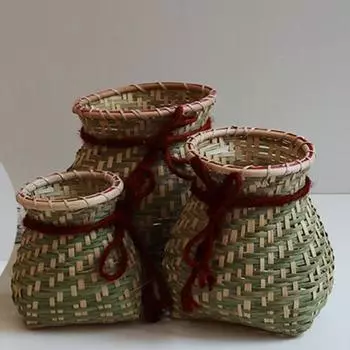 Водонепроницаемая нежная уникальная изысканная бамбуковая настенная корзина для хранения бамбуковый органайзер S