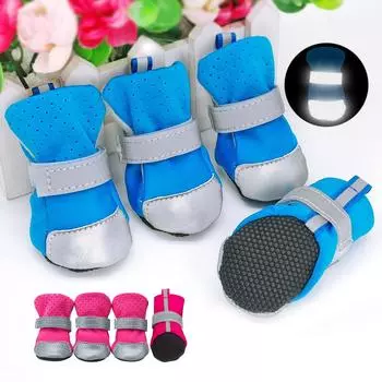 Водонепроницаемая обувь для собак, теплая зимняя обувь для собак, носки, светоотражающие противоскользящие сапоги для дождя и снега, ботинки для маленьких собак, кошек, чихуахуа S
