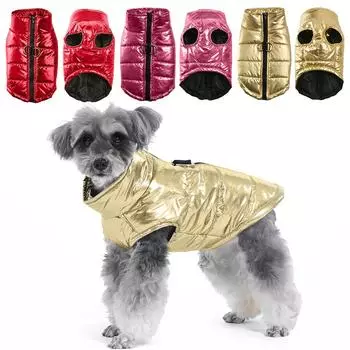 Водонепроницаемая одежда для собак, куртка для домашних животных, зимний теплый жилет, пальто для собак, одежда для маленьких, средних и больших собак, одежда для щенков чихуахуа, французский бульдог, от S до 7XL. S красный