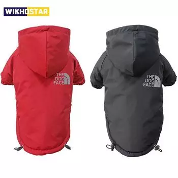 Водонепроницаемая одежда для собак, светоотражающее пальто для маленьких и средних собак, зимние теплые флисовые куртки для собак, дождевик для щенков, одежда для чихуахуа S чёрный