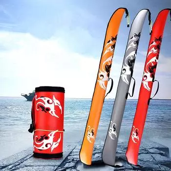 Водонепроницаемая однослойная сумка для удочки, складная сверхлегкая сумка на молнии для удочки оранжевый