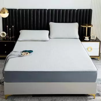 Водонепроницаемая охлаждающая простыня на резинке с эластичным защитным чехлом для матраса размера King Size, твердое покрывало (Только простыня на резинке) 150cm*200cm белый