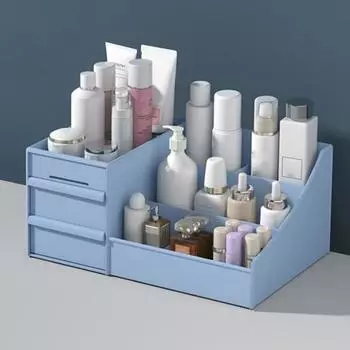 Водонепроницаемая пластиковая косметическая коробка с ящиками, настольный органайзер для хранения косметики для дома