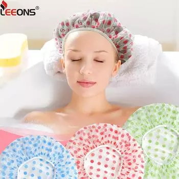 Водонепроницаемая пластиковая шапочка для душа, шапочка для ванны, утолщенная эластичная многоразовая шапочка для купания, шапочка для волос для салона красоты, спа, шапочка для душа, красный, зеленый