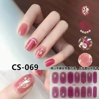 Водонепроницаемая пленка для гель-лака CS, не требующая запекания, все прилипает, японский и корейский ветер, весенне-летняя бумага для обертывания ногтей, бумага для обертывания ногтей CS037