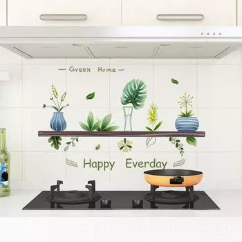 Водонепроницаемая плитка, наклейка на стену, маслостойкая, сделай сам, мультяшная посуда, узор, наклейки, кухонные принадлежности A