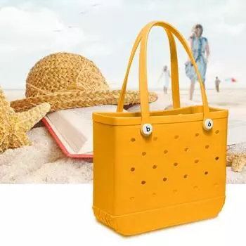 Водонепроницаемая пляжная сумка из ПВХ с отверстиями, нескользящая ручка, большая вместительная открытая сумка-тоут, принадлежности для пикника у морского бассейна розы красного