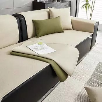 Водонепроницаемая подушка для дивана из искусственной кожи с узором личи, универсальная светлая роскошная подушка на четыре сезона, роскошная спинка, полотенце, нескользящий чехол 60*60cm