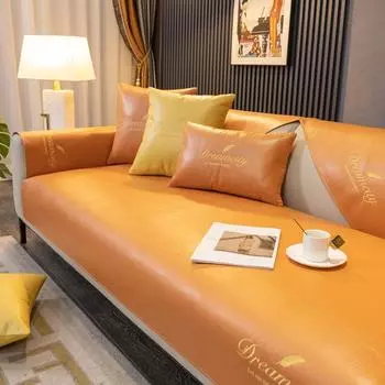 Водонепроницаемая подушка для дивана, легкая роскошная современная высококачественная универсальная кожаная подушка для четырех сезонов, американская подушка из искусственной кожи, шерстяной чехол с антипригарным покрытием 70X70