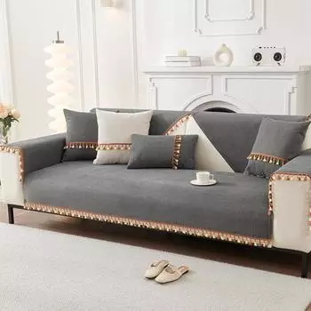 Водонепроницаемая подушка для дивана на все времена года, нескользящая, простая для домашних животных, нелипкий мех, чехол для дивана с барьером от мочи, спинка, полотенце из цельного полотна 70*70cm