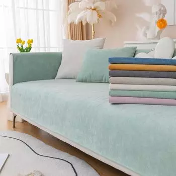 Водонепроницаемая подушка для дивана с защитой от царапин от кошек, однотонный шенилл, нескользящая универсальная подушка для дивана в стиле минимализма на все времена года 70x70cm 1pcs