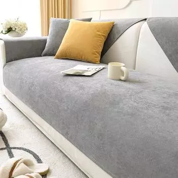 Водонепроницаемая подушка для дивана, устойчивая к царапинам от кошек, нелипкая шерсть, чехол для дивана, однотонный шенилл, нескользящий, универсальный коврик для дивана на все времена года 50x70cm 1pcs