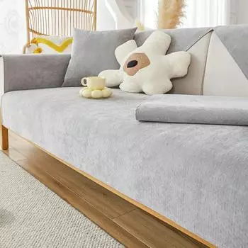 Водонепроницаемая подушка для дивана, устойчивая к царапинам, универсальный коврик для дивана Four Seasons, однотонный шенилл, нескользящая ткань, чехол для дивана 70x70cm 1pcs