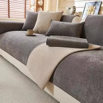 Водонепроницаемая подушка для дивана, устойчивая к царапинам, чехол для дивана, однотонный шенилл, нескользящий, универсальный защитный чехол для дивана на все времена года 70x70