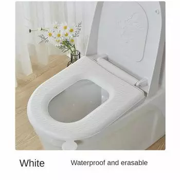 Водонепроницаемая подушка для сиденья унитаза, аксессуары для ванной комнаты, силиконовая подушка для унитаза Four Seasons, моющаяся в домашних условиях, пенопластовая подушка для унитаза белый