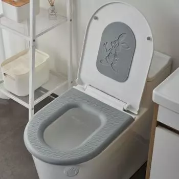 Водонепроницаемая подушка для унитаза, моющаяся, коврик для унитаза, липкая подкладка для сиденья в ванной серый