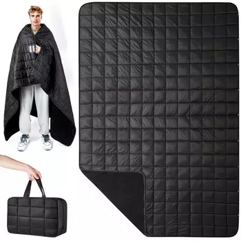 Водонепроницаемая походная сумка большого размера Odoland, полностью накидывающаяся на коврик для сна в холодную погоду, одеяло, 200x140 см, в комплекте, многофункциональное одеяло, можно стирать, 600 г,