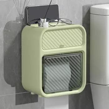 Водонепроницаемая полка для хранения Настенный держатель для салфеток Полка Держатель для туалетной бумаги Аксессуары для ванной комнаты зелёный