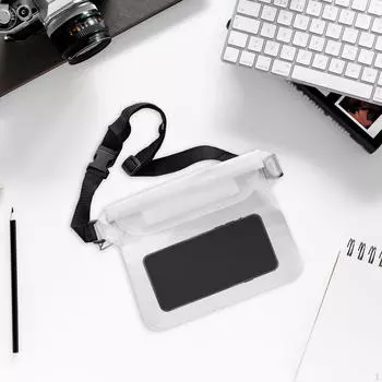 Водонепроницаемая поясная сумка для телефона, легкая поясная сумка с регулируемым ремешком для подводной съемки чёрный