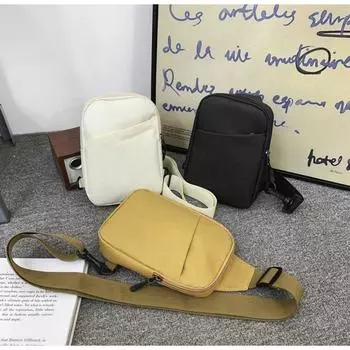 Водонепроницаемая поясная сумка Ins Style, однотонная сумка через плечо, универсальная спортивная сумка через плечо чёрный