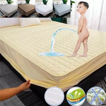 Водонепроницаемая простыня для кровати, хлопковая утолщенная защитная крышка для матраса, простыня, стеганый топпер, защита для матраса, плоские покрывала 90x200 cm (No pillowcase)