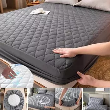 Водонепроницаемая простыня из хлопка Ticken Водонепроницаемая простыня на резинке Стеганый чехол для матраса Защитное покрытие для матраса Постельное белье Чехол для матраса 90X200cm Only a Sheet