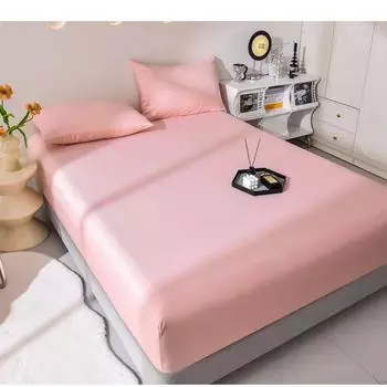 Водонепроницаемая простыня из вискозного атласа, шелковистая однотонная простыня, простыни с эластичной резинкой, гладкая простыня, чехол для матраса 90x200cm 1pcs