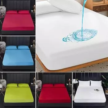 Водонепроницаемая простыня на подкладке, постельное белье, наматрасник, простыня с резинками, защитный чехол для кровати с эластичной резинкой по всему периметру, без наволочки 80X200X30cm Only a Sheet