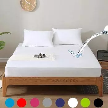 Водонепроницаемая простыня на резинке, заменяющая наматрасник для односпальной двуспальной кровати, размера Twin Full Queen King Muti Sheet 80X200x30cm тёмно-синий