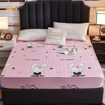 Водонепроницаемая простыня с мультяшным принтом, утолщенная простыня, прочный и приятный для кожи чехол для матраса, 150x200 180x200 200x220 1Pillowcase