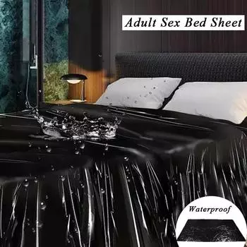 Водонепроницаемая простыня Сексуальная простыня Водонепроницаемая ПВХ простыня Маслостойкий СПА матрас Черный Толстый Пластик для кровати 130*220cm
