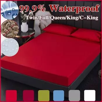 Водонепроницаемая простыня, ультра-мягкая, эластичная, гладкая, гипоаллергенная, защитный чехол для матраса, новинка 2023 года, сплошное цветное покрывало Sheet 80X200x30cm чёрный