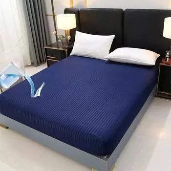 Водонепроницаемая простыня в атласную полоску 160x200, защитный чехол для матраса, однотонный, украшение для спальни 90x190x30cm