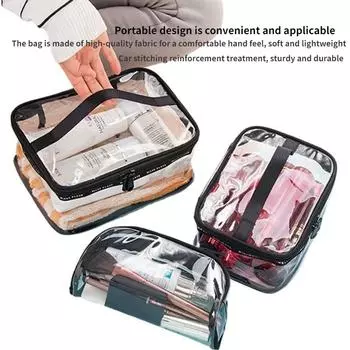 Водонепроницаемая прозрачная косметичка для душа из ПВХ для женской дорожной косметички на молнии
