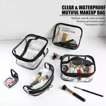 Водонепроницаемая прозрачная косметичка из ПВХ, косметичка на молнии, дорожный набор туалетных принадлежностей для женщин